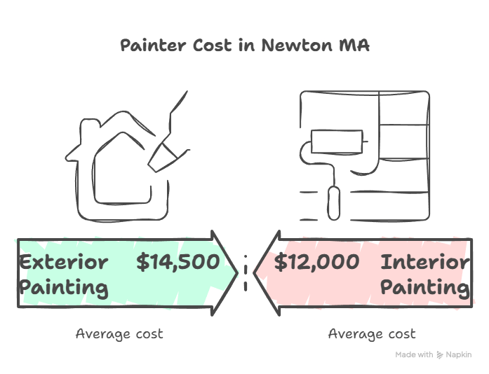 Average Cost to Hire a Painter in Newton MA